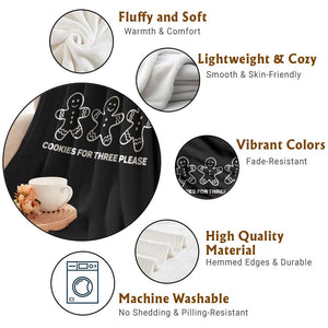 Cookies For Three Please Pregnancy Announcement Christmas Throw Blanket TS10 Print Your Wear