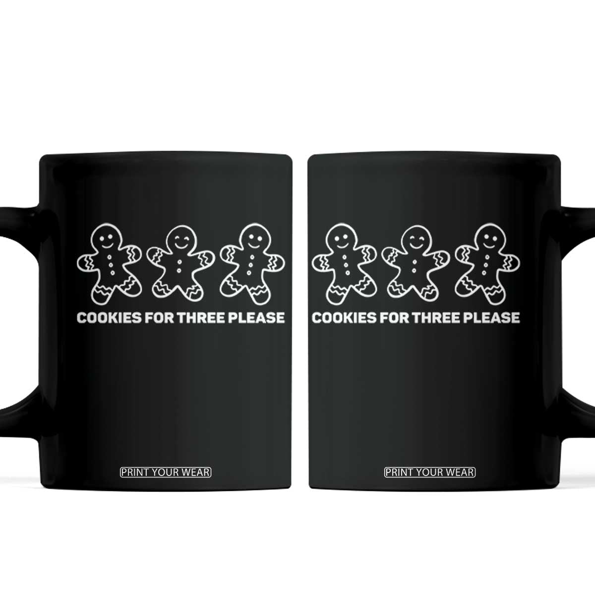 Cookies For Three Please Pregnancy Announcement Christmas Coffee Mug TS10 Black Print Your Wear
