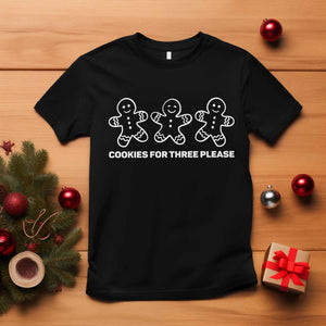 Cookies For Three Please Pregnancy Announcement Christmas T Shirt TS10 Black Print Your Wear