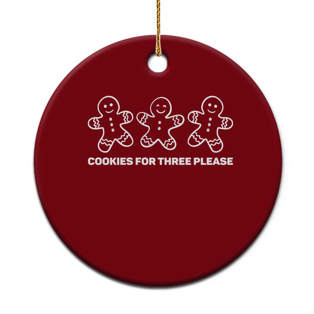 Cookies For Three Please Pregnancy Announcement Christmas Ceramic Ornament TS10 1pc Red Print Your Wear