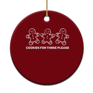 Cookies For Three Please Pregnancy Announcement Christmas Ceramic Ornament TS10 1pc Red Print Your Wear