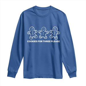 Cookies For Three Please Pregnancy Announcement Christmas Long Sleeve Shirt TS10 Royal Blue Print Your Wear