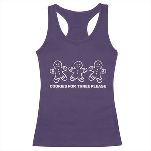 Cookies For Three Please Pregnancy Announcement Christmas Racerback Tank Top TS10 Purple Print Your Wear