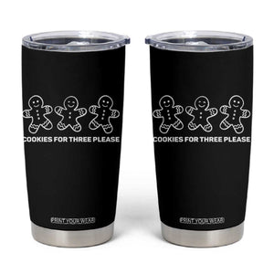 Cookies For Three Please Pregnancy Announcement Christmas Tumbler Cup TS10 Black Print Your Wear
