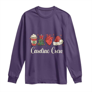 Christmas Cardiac Nurse Long Sleeve Shirt Cardiac Crew Anatomical Xmas Heart Anatomy Tree Bow TS10 Purple Print Your Wear