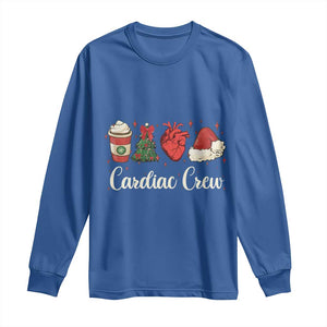 Christmas Cardiac Nurse Long Sleeve Shirt Cardiac Crew Anatomical Xmas Heart Anatomy Tree Bow TS10 Royal Blue Print Your Wear