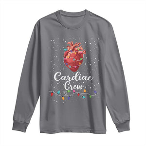 Christmas Cardiac Nurse Long Sleeve Shirt Cardiac Crew Anatomical Anatomy Xmas Heart With Lights TS10 Charcoal Print Your Wear