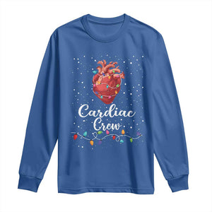 Christmas Cardiac Nurse Long Sleeve Shirt Cardiac Crew Anatomical Anatomy Xmas Heart With Lights TS10 Royal Blue Print Your Wear