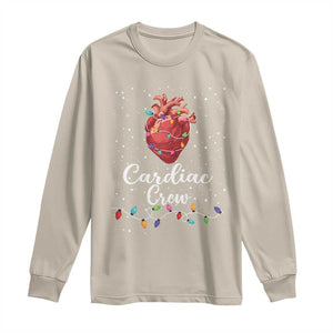 Christmas Cardiac Nurse Long Sleeve Shirt Cardiac Crew Anatomical Anatomy Xmas Heart With Lights TS10 Sand Print Your Wear