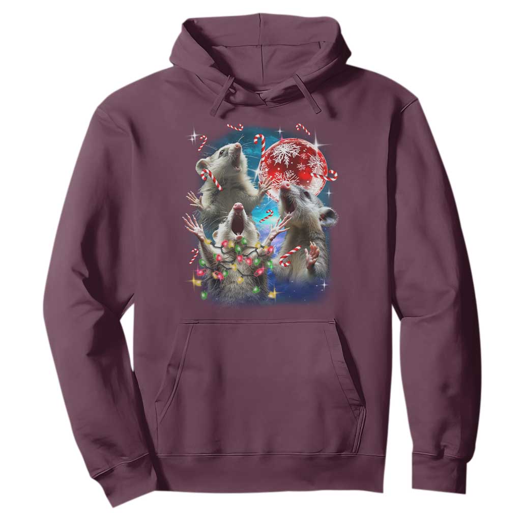 Possum Christmas Hoodie 3 Opossum Possum Funny Weird Cursed Meme TS10 Maroon Print Your Wear