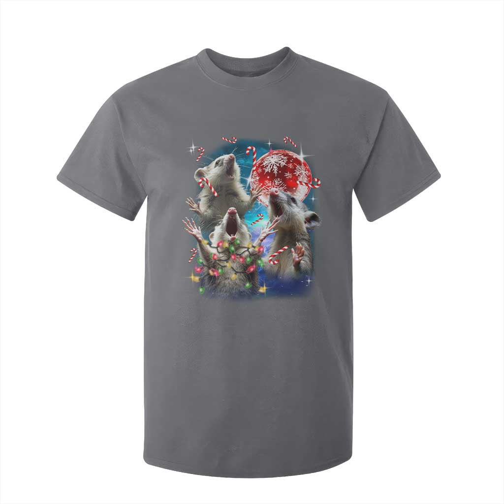 Possum Christmas T Shirt For Kid 3 Opossum Possum Funny Weird Cursed Meme TS10 Charcoal Print Your Wear