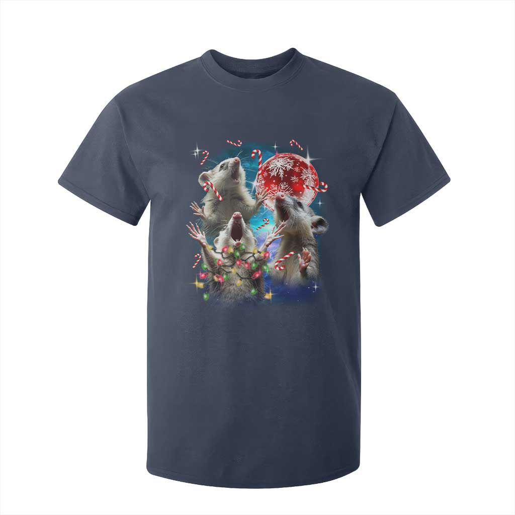 Possum Christmas T Shirt For Kid 3 Opossum Possum Funny Weird Cursed Meme TS10 Navy Print Your Wear