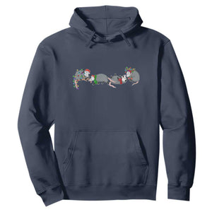 Opossum Christmas Hoodie Funny Wild Animals Xmas Lights TS10 Navy Print Your Wear