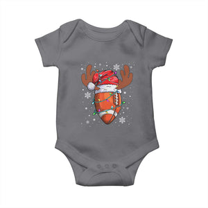 Christmas Football Baby Onesie For Men Boys Santa Sports Player TS10 Charcoal Print Your Wear