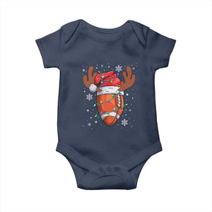 Christmas Football Baby Onesie For Men Boys Santa Sports Player TS10 Navy Print Your Wear