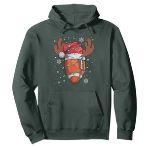 Christmas Football Hoodie For Men Boys Santa Sports Player TS10 Dark Forest Green Print Your Wear