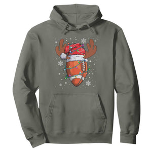 Christmas Football Hoodie For Men Boys Santa Sports Player TS10 Military Green Print Your Wear