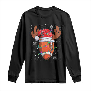 Christmas Football Long Sleeve Shirt For Men Boys Santa Sports Player TS10 Black Print Your Wear