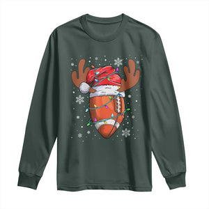 Christmas Football Long Sleeve Shirt For Men Boys Santa Sports Player TS10 Dark Forest Green Print Your Wear