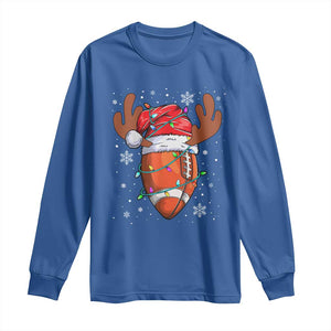 Christmas Football Long Sleeve Shirt For Men Boys Santa Sports Player TS10 Royal Blue Print Your Wear