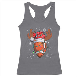 Christmas Football Racerback Tank Top For Men Boys Santa Sports Player TS10 Charcoal Print Your Wear