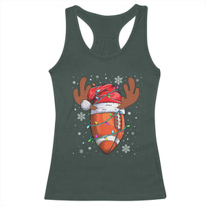 Christmas Football Racerback Tank Top For Men Boys Santa Sports Player TS10 Dark Forest Green Print Your Wear