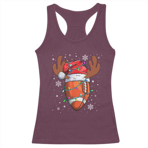 Christmas Football Racerback Tank Top For Men Boys Santa Sports Player TS10 Maroon Print Your Wear