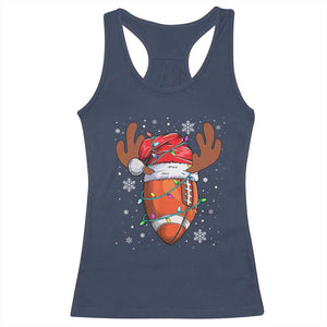 Christmas Football Racerback Tank Top For Men Boys Santa Sports Player TS10 Navy Print Your Wear