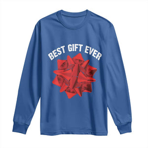 Christmas Present Costume Long Sleeve Shirt Best Gift Ever Red Bow TS10 Royal Blue Print Your Wear