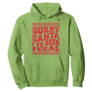 Christmas Baby Hoodie Sorry Santa I've Been Feral Toddler Kids TS10 Lime Print Your Wear