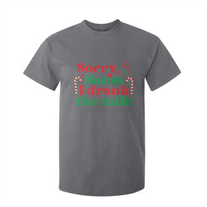 Christmas Baby T Shirt For Kid Funny Sorry Santa I Drank The Milk TS10 Charcoal Print Your Wear