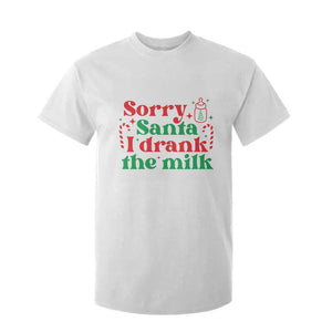 Christmas Baby T Shirt For Kid Funny Sorry Santa I Drank The Milk TS10 White Print Your Wear