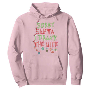 Christmas Baby Hoodie Sorry Santa I Drank The Milk TS10 Light Pink Print Your Wear