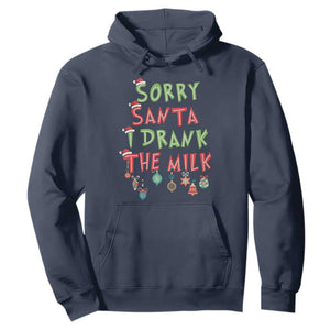 Christmas Baby Hoodie Sorry Santa I Drank The Milk TS10 Navy Print Your Wear