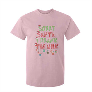 Christmas Baby T Shirt For Kid Sorry Santa I Drank The Milk TS10 Light Pink Print Your Wear