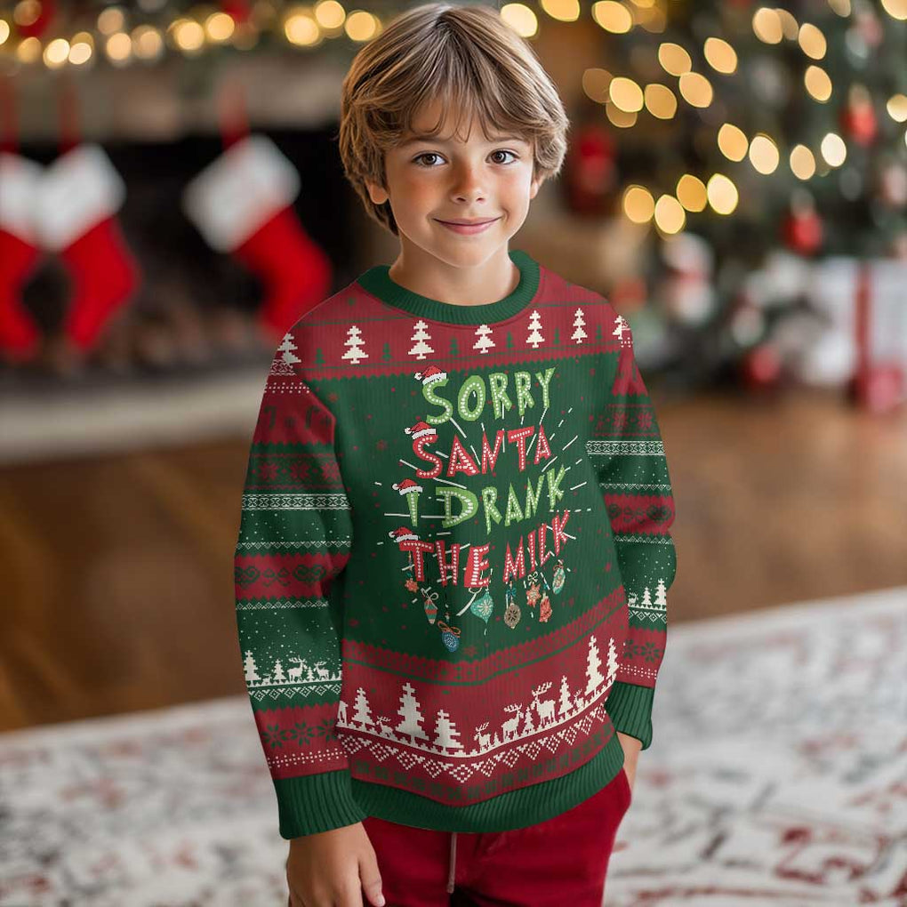 Baby Ugly Christmas Sweater Sorry Santa I Drank The Milk TS10 Christmas Print Your Wear
