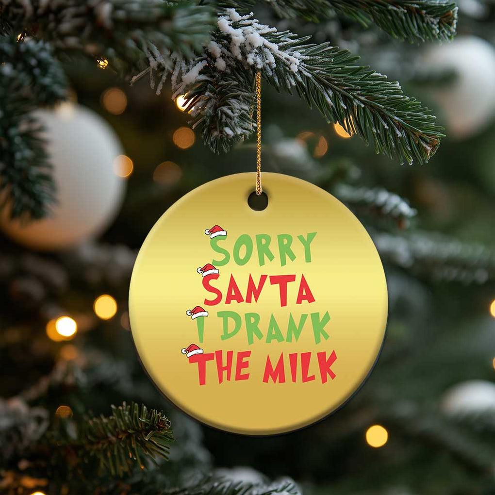 Baby Christmas Ornament Sorry Santa I Drank The Milk Santa Hat TS10 Print Your Wear