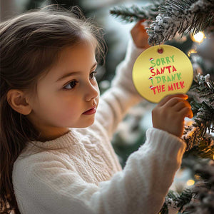 Baby Christmas Ornament Sorry Santa I Drank The Milk Santa Hat TS10 Print Your Wear