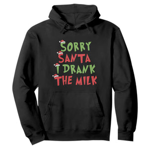 Christmas Baby Hoodie Sorry Santa I Drank The Milk Santa Hat TS10 Black Print Your Wear