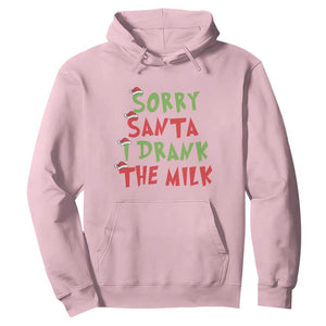 Christmas Baby Hoodie Sorry Santa I Drank The Milk Santa Hat TS10 Light Pink Print Your Wear