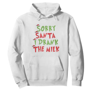 Christmas Baby Hoodie Sorry Santa I Drank The Milk Santa Hat TS10 White Print Your Wear