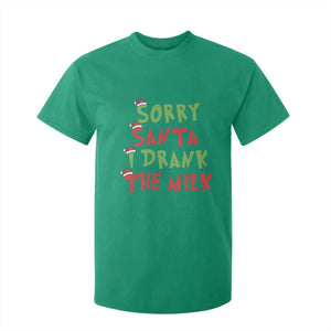 Christmas Baby T Shirt For Kid Sorry Santa I Drank The Milk Santa Hat TS10 Irish Green Print Your Wear