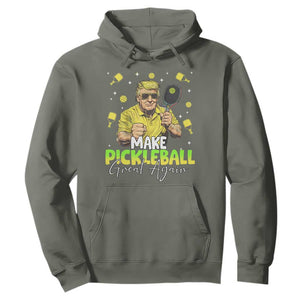 Pickleball Hoodie Funny Pickle Ball Lovers TS10 Military Green Print Your Wear