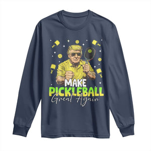 Pickleball Long Sleeve Shirt Funny Pickle Ball Lovers TS10 Navy Print Your Wear