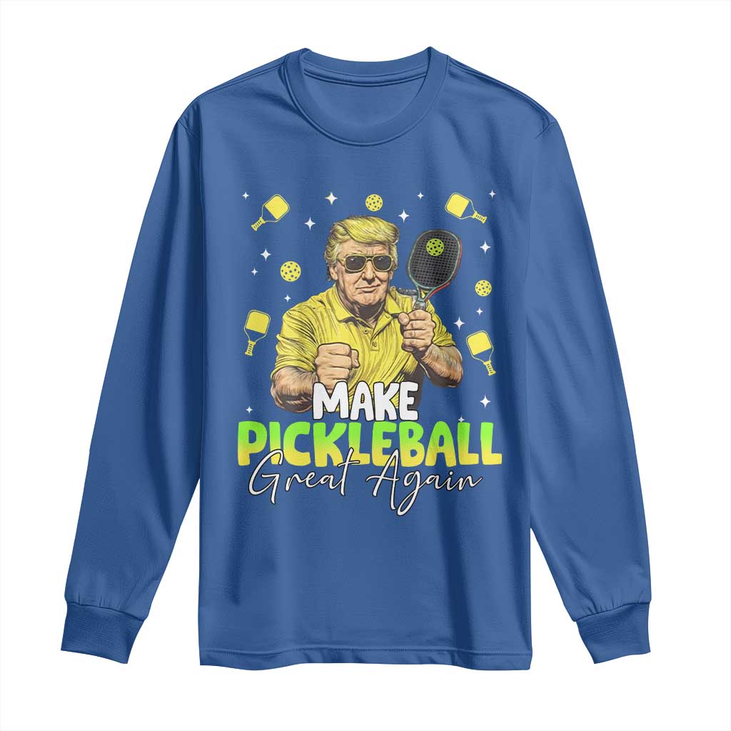 Pickleball Long Sleeve Shirt Funny Pickle Ball Lovers TS10 Royal Blue Print Your Wear