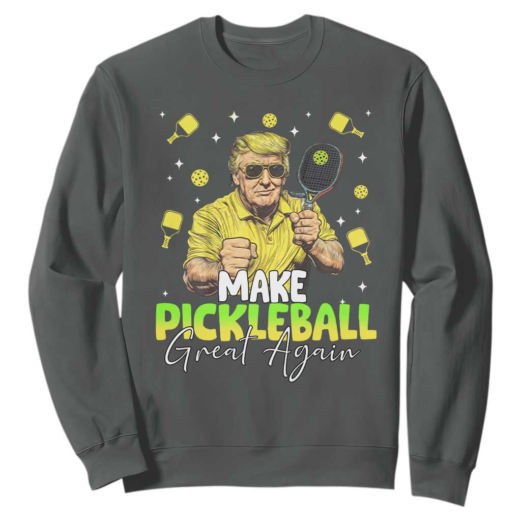 Pickleball Sweatshirt Funny Pickle Ball Lovers TS10 Dark Heather Print Your Wear