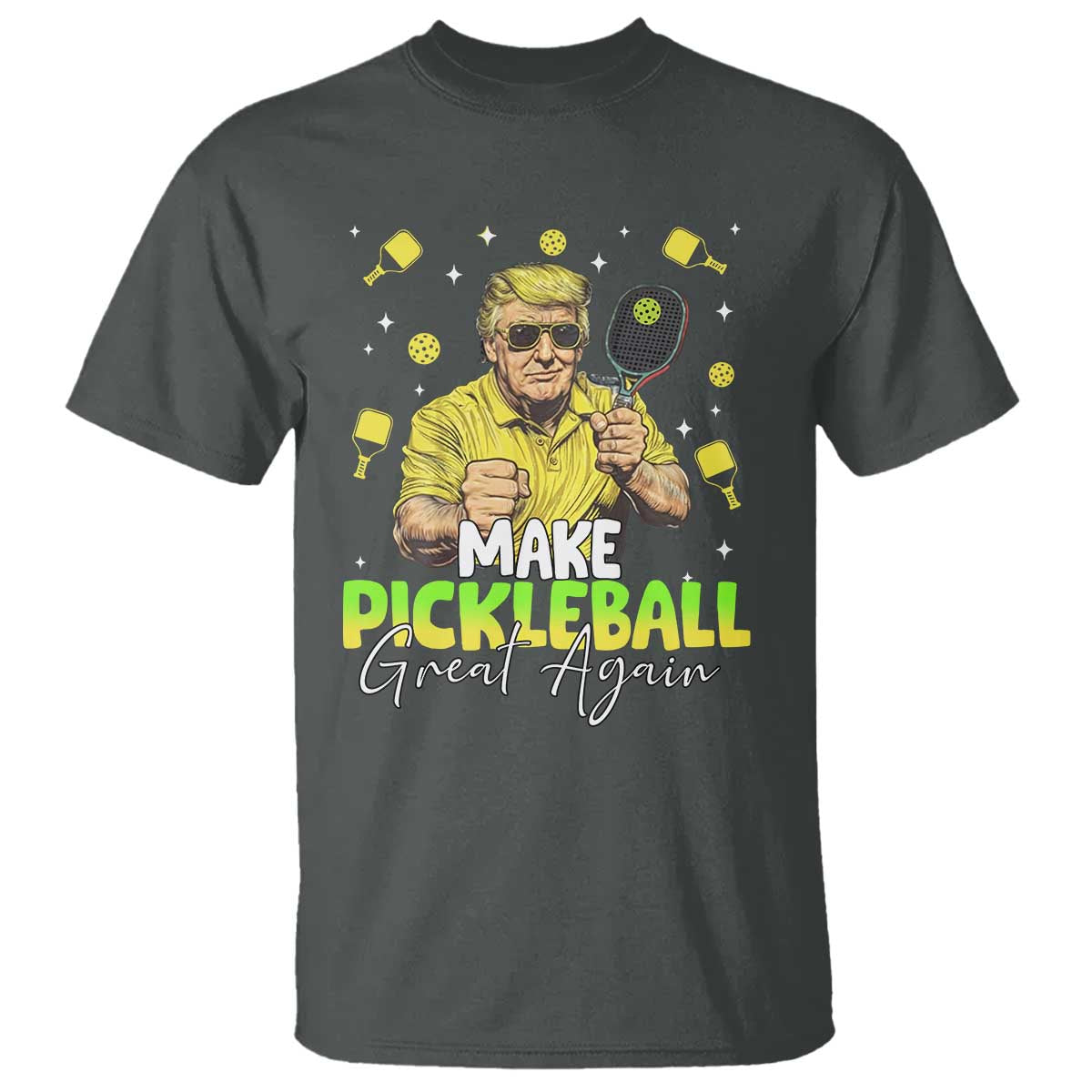 Pickleball T Shirt Funny Pickle Ball Lovers TS10 Dark Heather Print Your Wear