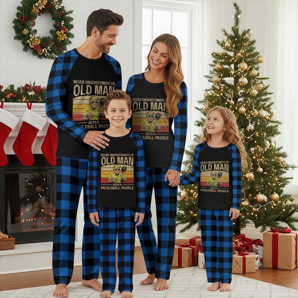 Pickleball Plaid Pajama Set Trump Cool Paddle Pickleball Player TS10 Blue Plaid Print Your Wear