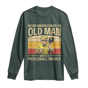 Pickleball Long Sleeve Shirt Cool Paddle Pickleball Player TS10 Dark Forest Green Print Your Wear