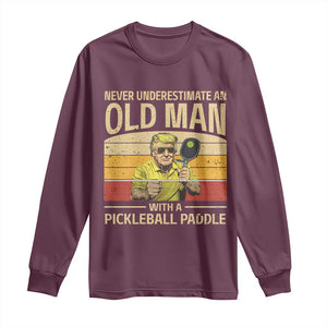 Pickleball Long Sleeve Shirt Cool Paddle Pickleball Player TS10 Maroon Print Your Wear